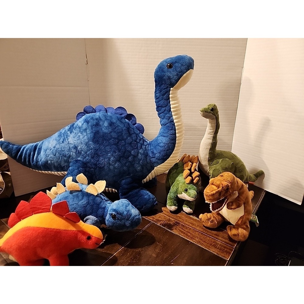 Dinosaur Plush Lot Brontosaurus Stegosaurus Hug Fun Trex Gund Adventure Planet